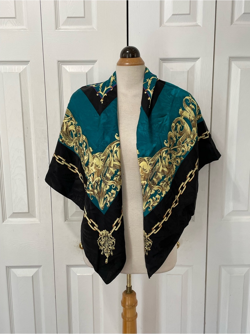 Diane Freis Originals Black Silk Scarf - Picture 2 of 6